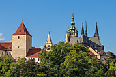 Saint Vitus Cathedral and Prague Castle seen from the Chotek Gardens, UNESCO World Heritage Site, Prague, Czech Republic (Czechia), Europe