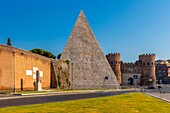 Pyramid of Caio Cestio, Rome, Lazio, Italy, Europe