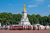 Tourists watch Changing of the Guard at Buckingham Palace, London, England, United Kingdom, Europe