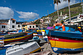 Colourful boats, Camara de Lobos, Funchal, Madeira, Portugal, Atlantic, Europe