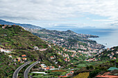 Road above Funchal viewed from elevated position, Madeira, Portugal, Atlantic, Europe