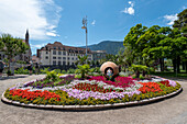 Kurplatz, flower borders, Meran, South Tyrol, Alto Adige, Italy