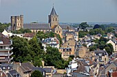 abbaye aux dames and the vaugueux quarter, city center of caen, calvados, normandy, france