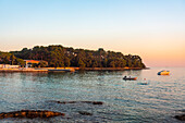 Croatia, Istria, Rovinj, Sea and coast at sunset