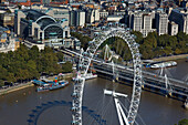 Großbritannien, London, London Eye, Bahnhof Charing Cross und Themse