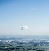 Netherlands, Zuid-Holland, Spijkenisse, Single cloud above rural landscape