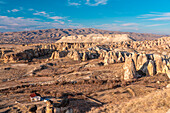 Turkey, Cappadocia, Cavusin, Barren landscape with rock formations