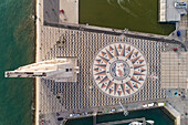 Portugal, Lisbon, Overhead view of Monument of the Discoveries