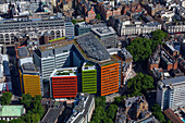 UK, London, Aerial view of Renzo Pianos Central Saint Giles buildings