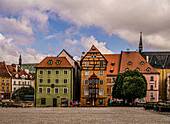 View of historical buildings at the lower part of the Market Square, Eger (Cheb), Czech Republic