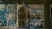 Overhead view of old ruins Villa Epecuen