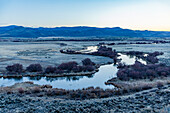 Usa, Idaho, Sun Valley, Landscape with creek at  Silver Creek Preserve at down