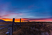 USA, Idaho, Bellevue, Sunset sky over rural landscape