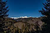 United States, Idaho, Sun Valley, Landscape with snowcapped mountains