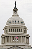 USA, DC, Washington, American flag at US Capitol Building