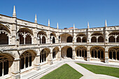 Der Kreuzgang, Hieronymus-Kloster (Hieronymitenkloster), UNESCO-Weltkulturerbe, Belem, Lissabon, Portugal, Europa