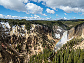 The lower Yellowstone Falls in the Yellowstone River, Yellowstone National Park, UNESCO World Heritage Site, Wyoming, United States of America, North America