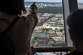 Visitors to the Berlin TV Tower, Berliner Dom, Berlin, Germany