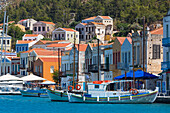 Boote im Hafen, Insel Kastellorizo (Megisti), Dodekanes-Gruppe, griechische Inseln, Griechenland, Europa