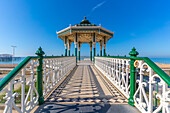 View of ornate bandstand on sea front, Brighton, East Sussex, England, United Kingdom, Europe