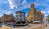 Blick auf Gebäude in Exchange Square, Manchester, Lancashire, England, Vereinigtes Königreich, Europa