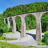 Ravenna Bridge, Viaduct of Hollentalbahn train, Breitnau, Hollental Valley, Black Forest, Baden-Wurttemberg, Germany, Europe