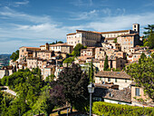 Cityscape view of Todi's old town, Todi, Umbria, Italy, Europe