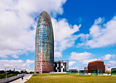 Torre Agbar, entworfen vom berühmten Architekten Jean Nouvel, Barcelona, Katalonien, Spanien, Europa