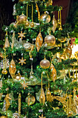 Europe, Germany, Baden-Wurttemberg, Rothenberg ob der Tauber, Rothenberg, Kathe Wohlfahrt, Christmas store, Christmas tree ornaments.