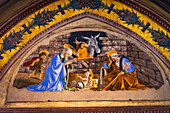 Nativity Scene fresco, Santa Maria Novella Church, Florence, Italy. First church in Florence founded in 1357.