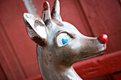 Close-up of an antique Rudolph the red nosed reindeer, Virginia City, Nevada, USA