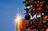 USA, Washington, Seattle. Christmas lights in downtown Seattle