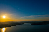 Aerial View over Lake Lucerne and Mountain in Sunset in Lucerne, Switzerland.