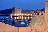 Alter Hafen von Dubrovnik vom Ploce Tor, Süd-Dalmatien, Kroatische Adriaküste, Kroatien