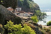 on the shore of Lake Ohrid in Ohrid, North Macedonia