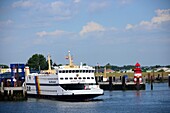 Ferries at the port of the island of Foehr, Wadden Sea National Park, North Friesland, North Sea coast, Schleswig-Holstein