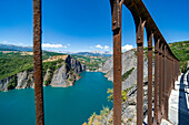 View of the Le Drac reservoir at the Belvédère du Petit Train de La Mure, Isère, France