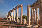 Turkey, Izmir Province, Bergama, Pergamon. Ancient cultural center. Temple of Trajan on the acropolis. UNESCO Heritage Site.