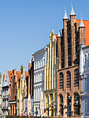 Buildings lining the Alte Markt (old market). The old town is listed as UNESCO World Heritage. Germany, West-Pomerania
