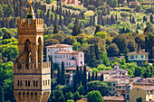 Glockenturm und Häuser, Florenz, Toskana, Italien
