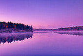 Canada, Ontario, Sudbury. Dawn light on Lake Laurentian
