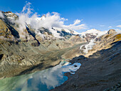 Glacier Pasterze at Mount Grossglockner, which is melting extremely fast due to global warming. Europe, Austria, Carinthia