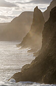 The West Coast Near Traelanipa. Island Vagar, Part Of The Faroe Islands In The North Atlantic. Denmark
