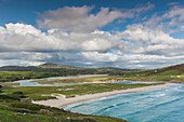 Ireland, County Cork, Mizen Head Peninsula, Barley Cove Beach, elevated view