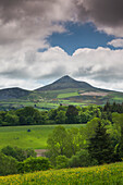 Ireland, County Wicklow, Enniskerry, Powerscourt Estate, landscape with Great Sugarloaf Mountain