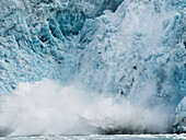 Arctic Ocean, Norway, Svalbard. Calving glacier