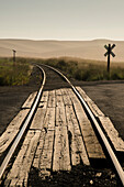 USA, Washington State, Palouse, Railroad tracks