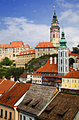 Europa, Tschechische Republik, Cesky Krumlov (Krumau). Überblick über die Stadt.