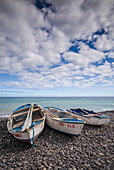 Spanien, Kanarische Inseln, Insel Fuerteventura, Pozo Negro, Fischerboote