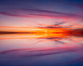 Sunset mirror reflection on Harney Lake at sunset, Florida